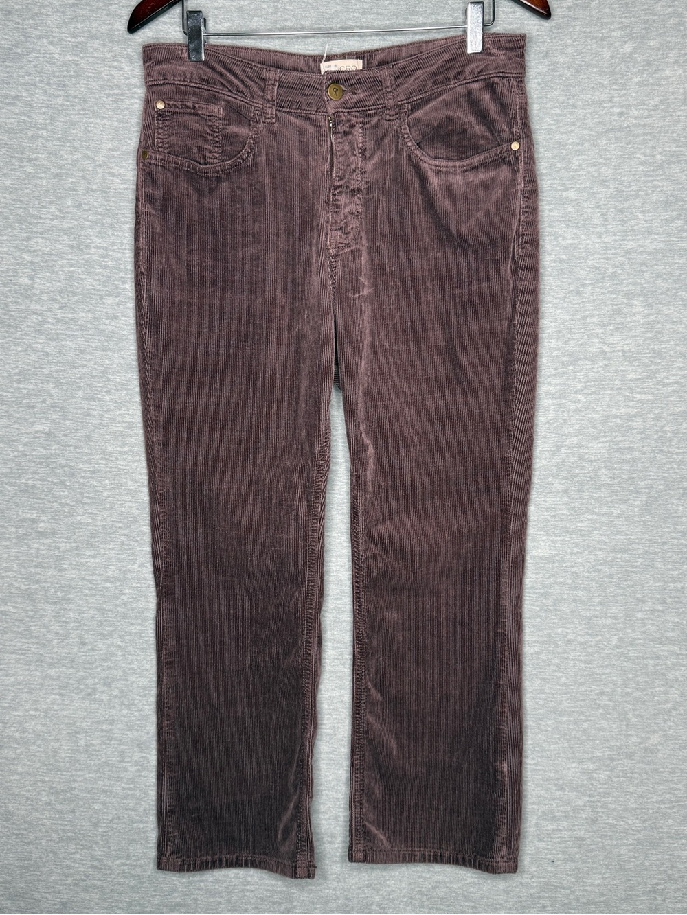 Anthropologie Pilcro Corduroy Pants Womens 31 Brown Cropped Straight Leg 23”